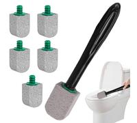 Pumice Stone Toilet Bowl Cleaner with Long Handle, ABS No-Scratch Cleaning Wand Brush, Hard Water Stains Eraser, Deep Refills Accessories, with 5 Brush Heads, for Pool Bathroom Remove