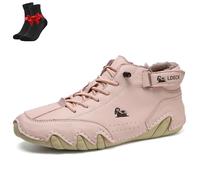 Pumio Barefoot Boots Womens Mens Snow Boots Winter Warm Waterproof Fur Lined Shoes Wide Toe Box Walking Boot (Pink,11)