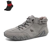 Pumio Barefoot Boots Womens Mens Snow Boots Winter Warm Waterproof Fur Lined Shoes Wide Toe Box Walking Boot (Gray,11)