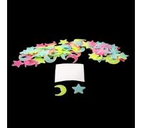 Pumixiy 100PCS Moons and Stars Glow in the Dark Stickers Set for Children's Bedroom Decor, Reusable Luminous Wall Decals with Plastic Material