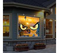 Pumixiy 12 Inch Luminous Eyes Hanging Ornament for Halloween, PET Glow-in-the-Dark Wall Decor with Realistic Bloodshot Design, for Home, Garden, Party and(A)