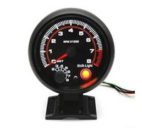 Pumixiy 12V Engine Speed Meter 3.75 Inch Tachometer Gauge 0-8000 RPM with Red Shift Light White LED Backlit Car Instrument for 4 6 8 Cylinder(Is black)