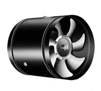 Pumixiy 150mm Circular Smoke Extractor Fan 6 Inch Two-Way Air Supply Duct Fan Metal Frame Energy Saving for Commercial Industrial Use(Black)