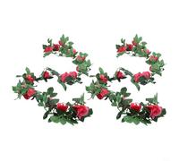 Pumixiy 2-Pack Artificial Floral Vines 2.2m for Home Décor, Realistic Silk Roses and Lush Green Foliage for Wedding Event Ambiance - Easy Maintenance(Rose red)