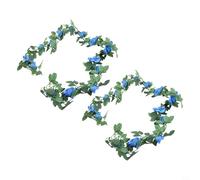Pumixiy 2-Pack Artificial Floral Vines 2.2m for Home Décor, Realistic Silk Roses and Lush Green Foliage for Wedding Event Ambiance - Easy Maintenance(blue)