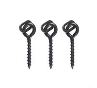 Pumixiy 20pcs Bait Screws with Ring Swivel for Carp Fishing, Floating Pops Up Boilies, 15mm Copper Terminal Tackle Set, Matte Black Finish, 0.4g Each