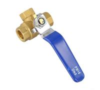 Pumixiy 3-Way Brass Ball Valve L/T Bore, For Water Oil Gas Plumbing Fixture 1/4" 3/8", 1/2", 3/4" 1" Internal Thread Fixed Structure Manual Lever(DN8 L type)