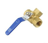 Pumixiy 3-Way Brass Ball Valve L/T Bore, For Water Oil Gas Plumbing Fixture 1/4" 3/8", 1/2", 3/4" 1" Internal Thread Fixed Structure Manual Lever(DN15 L type)