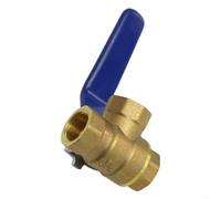 Pumixiy 3-Way Brass Ball Valve L/T Bore, For Water Oil Gas Plumbing Fixture 1/4" 3/8", 1/2", 3/4" 1" Internal Thread Fixed Structure Manual Lever(DN10 T type)