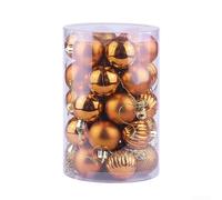 Pumixiy 40mm Christmas Ornaments Set 34 Pcs Vibrant Colored Baubles for Christmas Tree Decorations with Storage Box(Ancient copper)