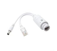 Pumixiy 48V-52V Input For Splitter to 12V 2A for IP Cameras - IEEE 802.3af/at Compatible Adapter Cable, Outdoor-Rated with Rainproof Cover, Supports 100m For