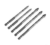 Pumixiy 5pcs Fourflute Eccentric Drill Bit Set Carbide Triangle Spiral Layout for Tile Glass Granite Concrete Hard Plastic and Cement Tip Tile Drill Bit Set
