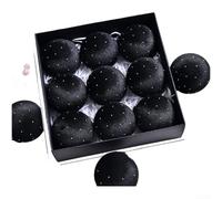 Pumixiy 9 PCS 8 Cm Christmas Tree Ornaments Set, With Velvet Finish, Elegant Hanging Balls, For Holiday And Seasonal Decor, Compatible With Standard Trees(XM0170S - Black)