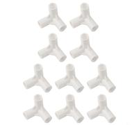 Pumixiy 90 degree tee, 10pcs Camping Tent Pole Tee Connector for 16mm Poles, 3-Way Plastic Joint Fixing for Tents Canopies Garden Plant Supports Pet Beds, White