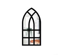 Pumixiy Acrylic Mirror Wall Sticker Featuring Three-Dimensional Imitation Design with Wooden Frame for Background Decoration and Home Enhancement(Black)