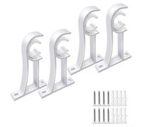 Pumixiy Aluminum Alloy Curtain Rod Bracket Set of Side for Mounted and 4pcs Top Installation Robust Support for Various Mounted Styles