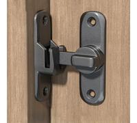 Pumixiy Aluminum Alloy Sliding Latch Dual with Functionality Door Compact Barn Door Security Lock in Black for 90 and 180 Degree Swinging or Sliding Doors