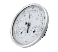 Pumixiy Analog Weather Station Indoor with Thermometer Hygrometer and Barometer, Metal Atmospheric Pressure Monitor for Home Temperature Humidity Meter