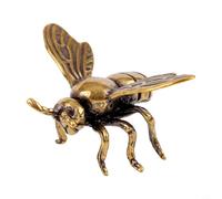 Pumixiy Antique Brass Bee Figurine - Mini Solid Bronze Statue for Home and Office Décor with Handmade Art and Cute Design as Garden Ornaments and Decorative