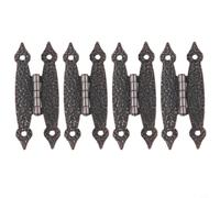 Pumixiy Antique Iron H-Shaped Butterfly Hinge - Decorative Cabinet Door Hinge for Kitchens, Bedrooms & Outdoor Storage, 89 x 37 mm, Heavy-Duty Cast Iron, 4-Pack(RED BRONZE)