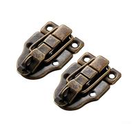 Pumixiy Antique Suitcase Latch for Heavy Duty Box, Iron Toggle Catch with Locking Hoop, Flight Case Latch for Jewelry Boxes and Cases, 2 Pack(Ancient Bronze)