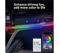 Pumixiy App Controlled Car Ambient Light Strip - RGB LED USB Powered Interior with Music Sync, Remote Controlled Flexible Dashboard Mood Light(110+30cm)