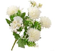 Pumixiy Artificial Hydrangea Cloth Flowers 7-Head Bunch for Wedding Centerpieces and Home Décor with Embossed Petals(White)