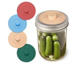 Pumixiy Automatic Burp Valve Fermentation Lids For Wide Mouth Jars Featuring Smart Date Marking And Silicone Airtight Seal To Support Consistent And Safe Fermentation