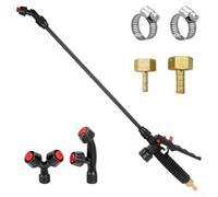 Pumixiy Backpack Sprayer Boom Extension Wand With 3 Interchangeable Nozzles Fan Dual-Head Spray Pattern 61Cm Fiberglass Tube For Garden Farm Chemical-Application
