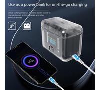 Pumixiy Battery Charging Storage Box for Insta360X4, Two Way Fast Charging Hub, 2290mAh Power Bank Case, With LED Display, Portable Protection Box, for Camera Accessories