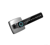 Pumixiy Biometric Lock for Wooden Doors Three Fingerprint Recognition with Learning Plus Ai Unlocking Methods Password Key Technology(Silver)