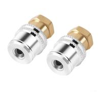 Pumixiy Brass Chuck with Lock On Design, 1/4 NPT Thread Quick Connect Tire Inflator Tool, with Steel Rubber Sleeve for Auto Shop, Large Bore Valve(2Pcs)