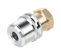 Pumixiy Brass Chuck with Lock On Design, 1/4 NPT Thread Quick Connect Tire Inflator Tool, with Steel Rubber Sleeve for Auto Shop, Large Bore Valve(1Pcs)