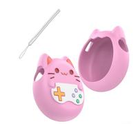 Pumixiy Carrying Case And Silicone Cover Compatible With For Tamagotchi Paradise Virtual Pet Game Machine, Silicone Cover For Tamagotchi Paradise With Finger Lanyard(Pink)