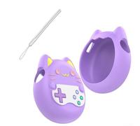 Pumixiy Carrying Case And Silicone Cover Compatible With For Tamagotchi Paradise Virtual Pet Game Machine, Silicone Cover For Tamagotchi Paradise With Finger Lanyard(Purple)
