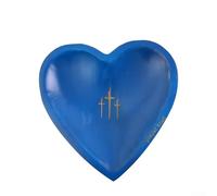 Pumixiy Christian Wooden Prayer Bowl Heart Shaped Design for Spiritual Growth and Mind Purification, Handcrafted Home Décor Item Perfect as Meaningful Present for(Blue)