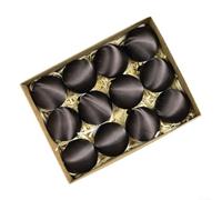 Pumixiy Christmas Ball Ornaments Set of 12 Pieces, 6cm Satin Xmas Tree Decor for Holiday Seasonal Décor with Multiple Color Options and Versatile Placement(Brown)