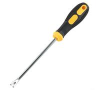 Pumixiy Chrome Vanadium Steel Nail Puller Pry Bar Tool With Rubber Handle, Screwdriver Remover, For Home Workshop Carpentry 260Mm Length(V Type)