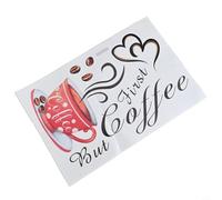 Pumixiy Coffee Themed Vinyl Wall Stickers for Home Kitchen and Pub Decor, Self- Removable Art Decals with Coffee Cup Pattern Design