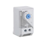 Pumixiy Compact Mechanical Thermostat with 0-60°C Adjustable Temperature Control, DIN Rail Mount Thermoregulator Switch for Heaters, Cooling Fans and Signal Devices(KTS011)