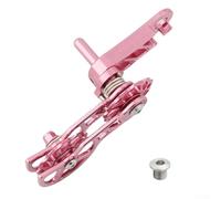 Pumixiy Double-Guided Wheel Off-Chain Guide for Folding and Mountain Bikes, For CNC Aluminum Alloy 6061 Construction, 11T Metal Guide with Quiet and Safe(pink)