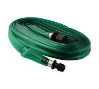 Pumixiy Drip Irrigation System, PVC Garden Soaker Hose Flat Sprinkler Water Irrigation System For Flower Beds Vegetable Plants Shrubs Trees Yard Watering 7.5M 10M 15M Length(15M)