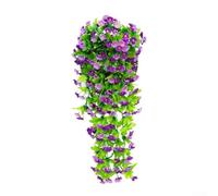 Pumixiy Faux Daisy Wall Decor for Home Décor, Simulated Wall-Mounted Flower Vines with Sturdy Plastic Iron Stem, 40x80cm Low Maintenance Artificial Floral(Purple)