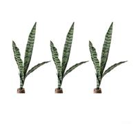 Pumixiy Faux Sansevieria Artificial Snake Plant Set - 3pcs Realistic Plastic Houseplant Decor, Low-Maintenance Indoor Greenery for Bedroom, Bathroom & Office(light green)