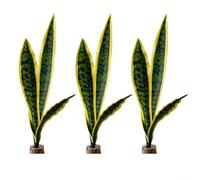 Pumixiy Faux Sansevieria Artificial Snake Plant Set - 3pcs Realistic Plastic Houseplant Decor, Low-Maintenance Indoor Greenery for Bedroom, Bathroom & Office(Green)