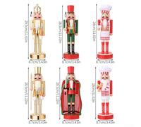 Pumixiy Festive Nutcracker Ornaments Set - Hand Painted Soldiers Christmas Decor with Standing Posture, Exquisite Home Decoration for Holiday Season and Year-Round(A+B+C+D+E+F)