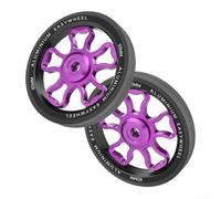 Pumixiy Folding For Bike Caster Wheel 70mm Aluminum Alloy Easy Wheel for 3Sixty Compatible Rubber Coated Lightweight For Bike Upgrade(purple)