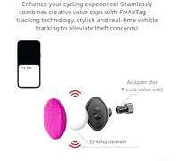 Pumixiy for Bicycle Valve Cap - Track Your For Bike with Find My Network, Durable ABS and Silicone Build, Quick Install No Adapter Needed, for Road(Pieces of red)
