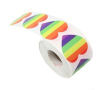 Pumixiy For Heart Shaped Pride Stickers Roll of 500 Pieces for LGBTQ Pride Month Celebrations, Festivals and Equality Support with 1.5 Inch Labels(02)