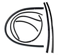 Pumixiy Front Hood Weather Strip Seal Set for Mitsubishi Pajero Montero V93 V97 2008-2016 6-Piece Rubber Exterior Fender Replacement Parts Black